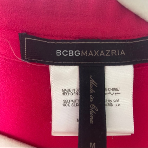 BCBGMaxAzria 100% Silk Tunic Blouse Top Emma Med - Picture 4 of 6